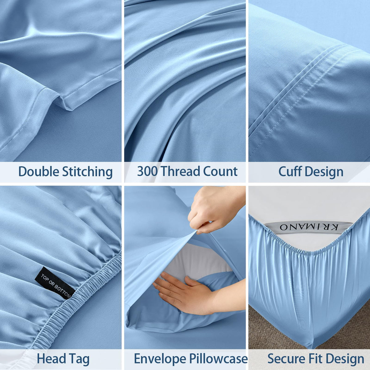 KRIMANO easy-care sheets are machine washable for quick refresh.