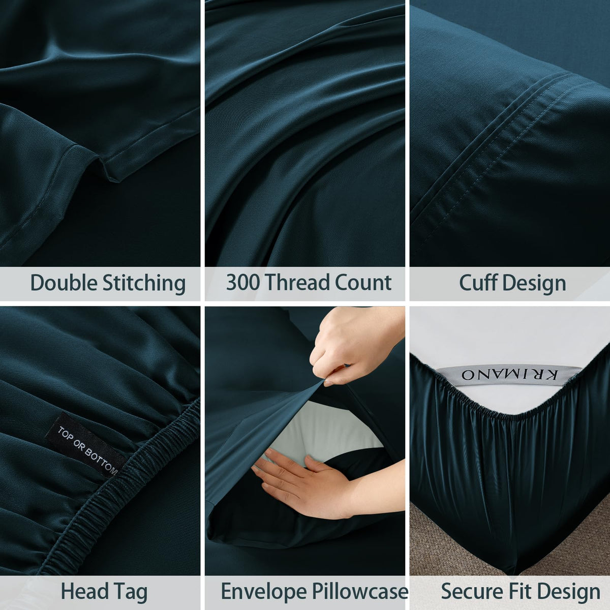 KRIMANO elastic-band edge wrapping mattress securely for smooth sleep surface.