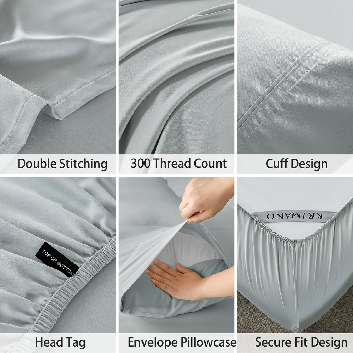 KRIMANO pillowcases with envelope closure keep pillows neat and contained