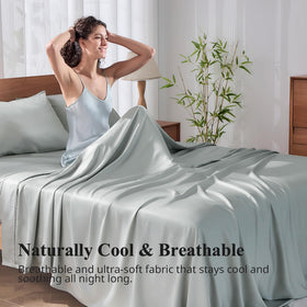 KRIMANO king size sheets with deep 17-inch pockets secure a snug fit