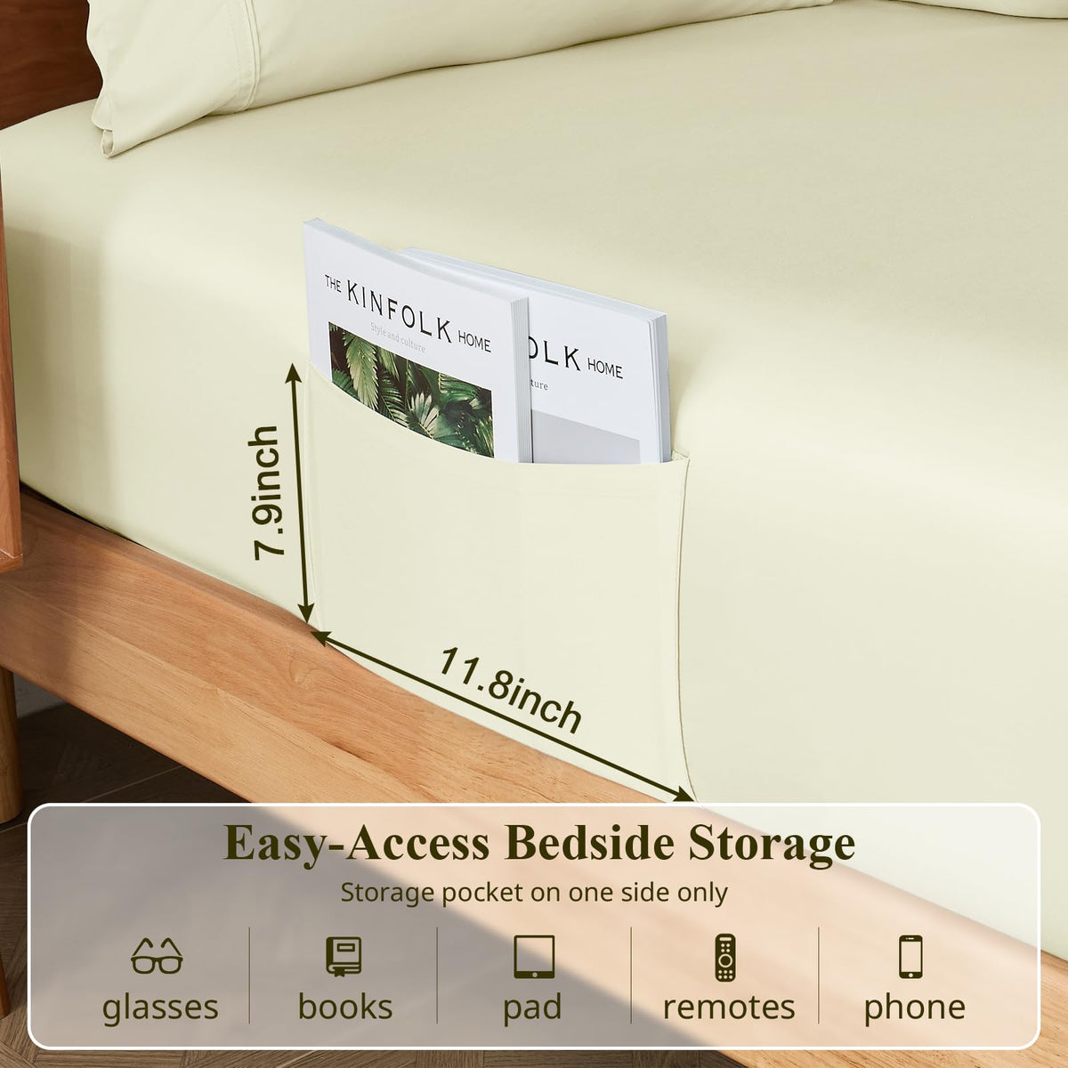KRIMANO King Size Sheet Set wrinkle-resistant breathable bamboo fabric close-up.