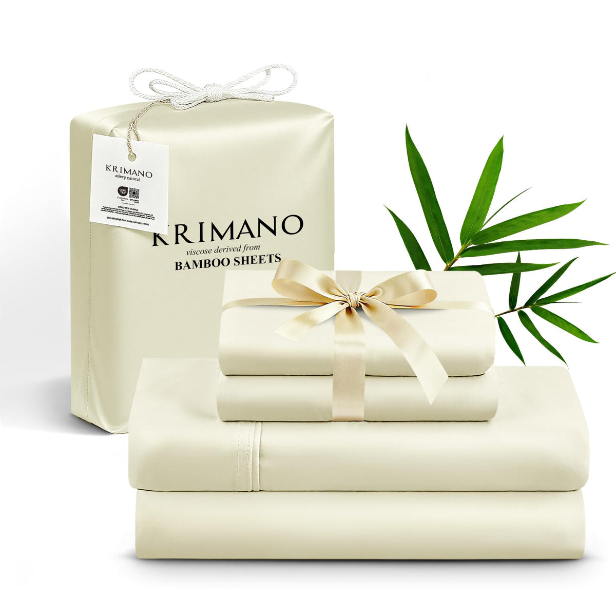 KRIMANO King Size Sheet Set flat sheet with cooling comfort for hot sleepers.