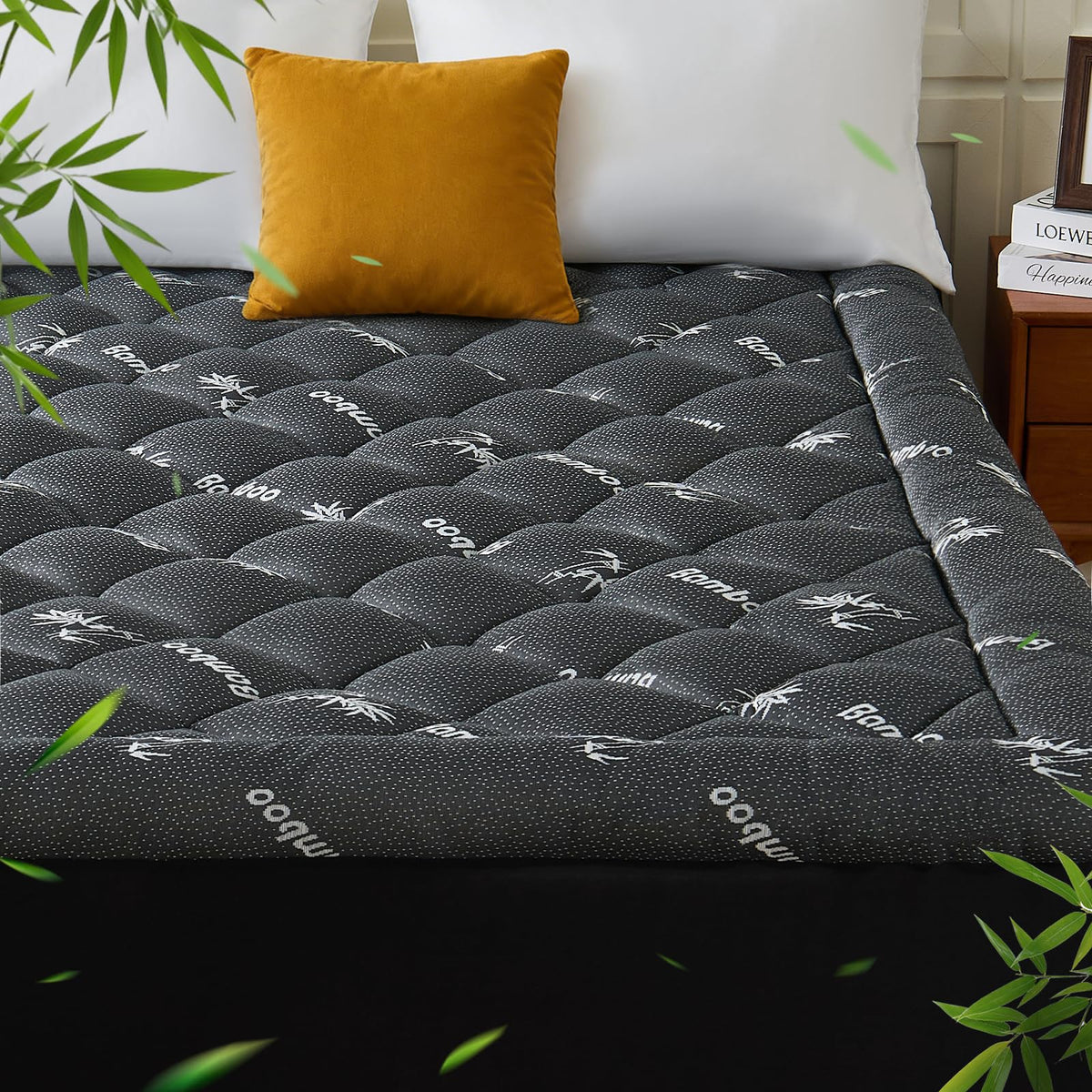 KRIMANO Queen Mattress Topper cloud loft enhances plush sleep and comfort
