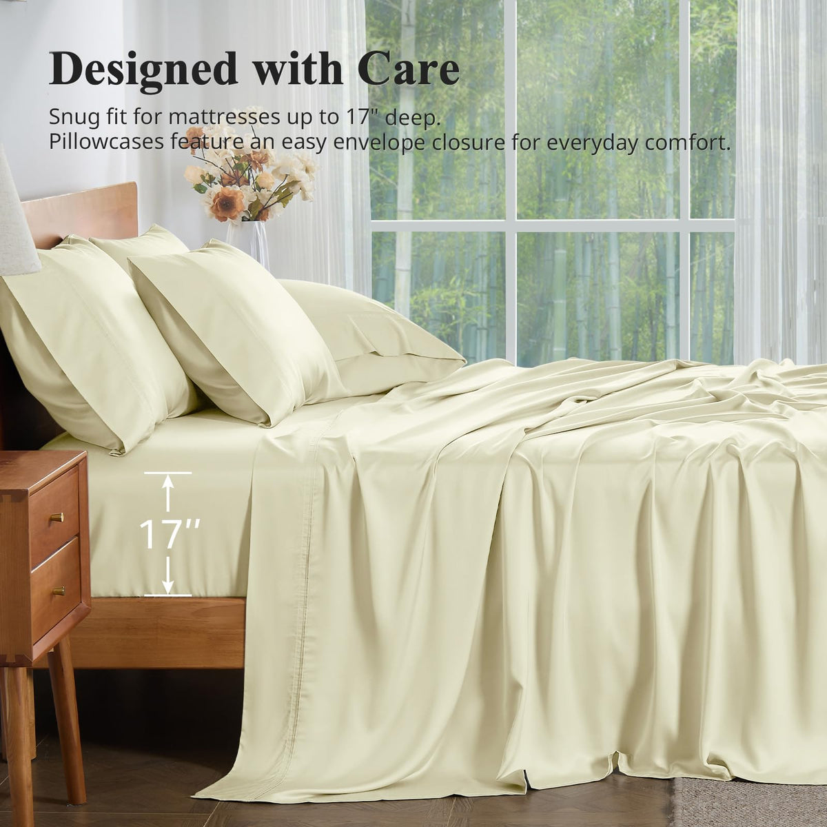 KRIMANO 360° elastic band keeps sheets wrinkle-free and snug.