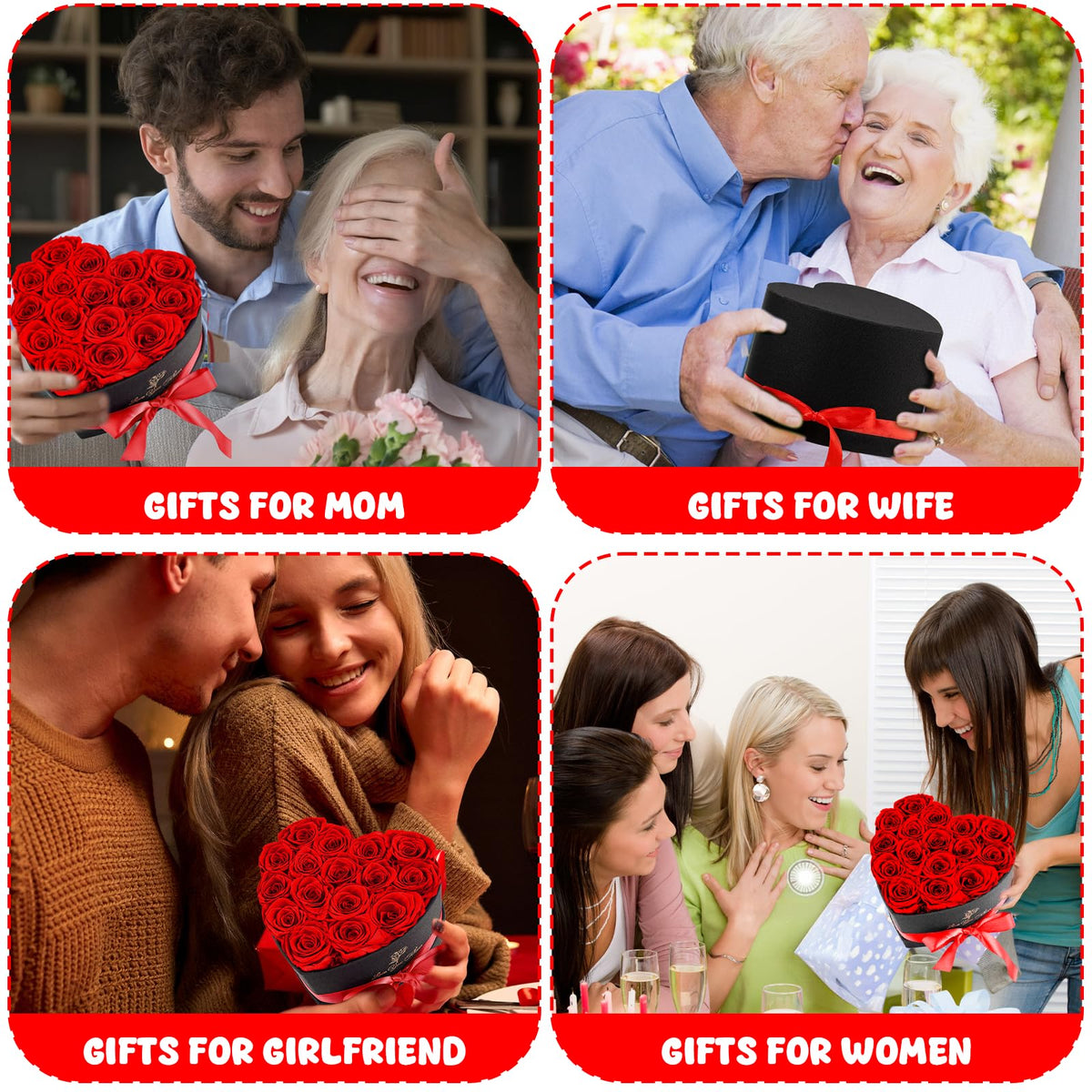 Krinzitt romantic gift for women featuring 16 preserved roses