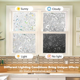 Kromapolis rainbow light diffusion film creates decorative light effects on glass.