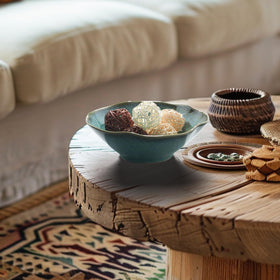 KROUJITY fruit display bowl organizes fruit while adding elegant color pops.