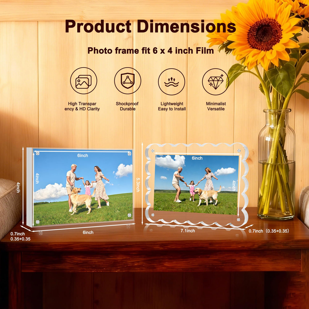 KRT 6-pack scalloped frames add decorative edges while highlighting your memories.