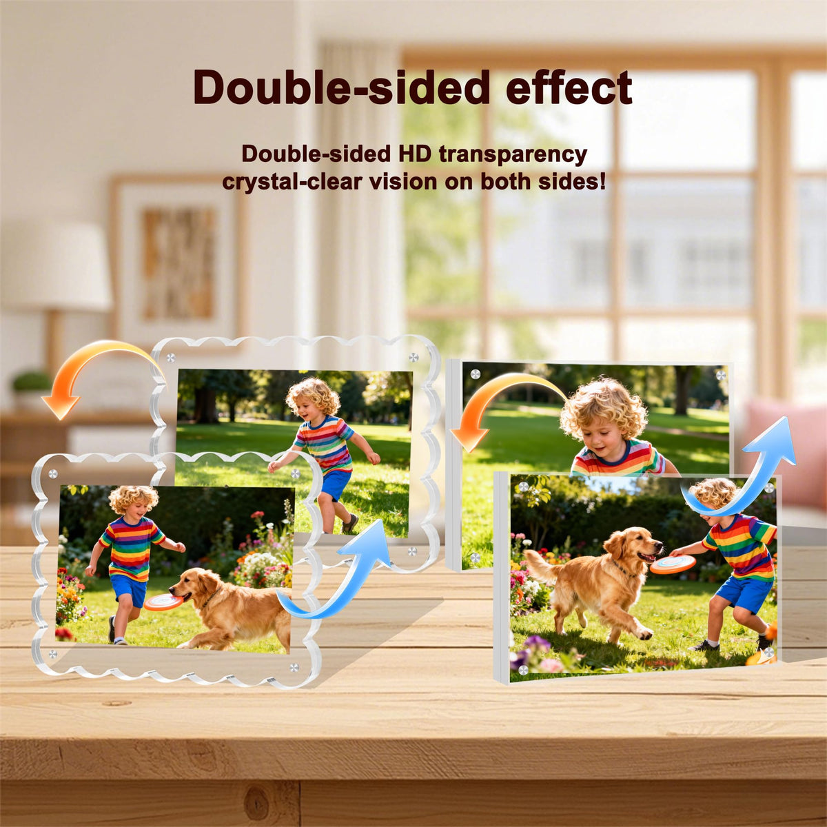 KRT 6-pack vertical-horizontal display frames fit flexible desk setups.