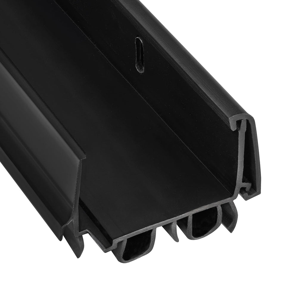 KS Hardware adjustable double bubble door sweep back view showing seal profile