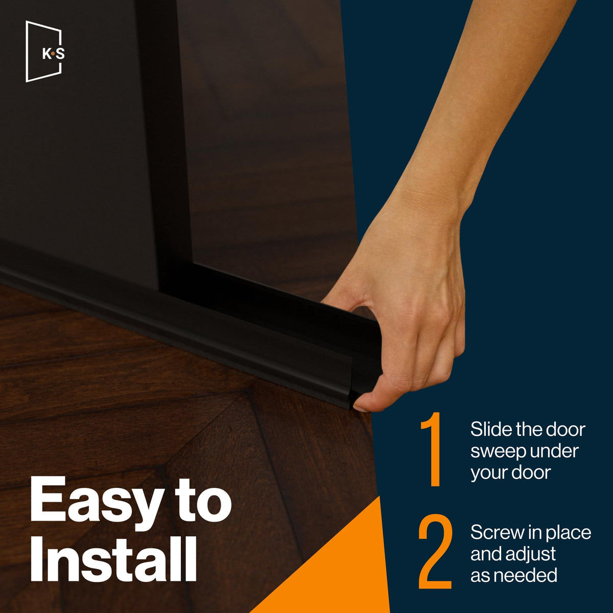 Under-door adjustment range shown for 3/8 to 7/8 inch gaps
