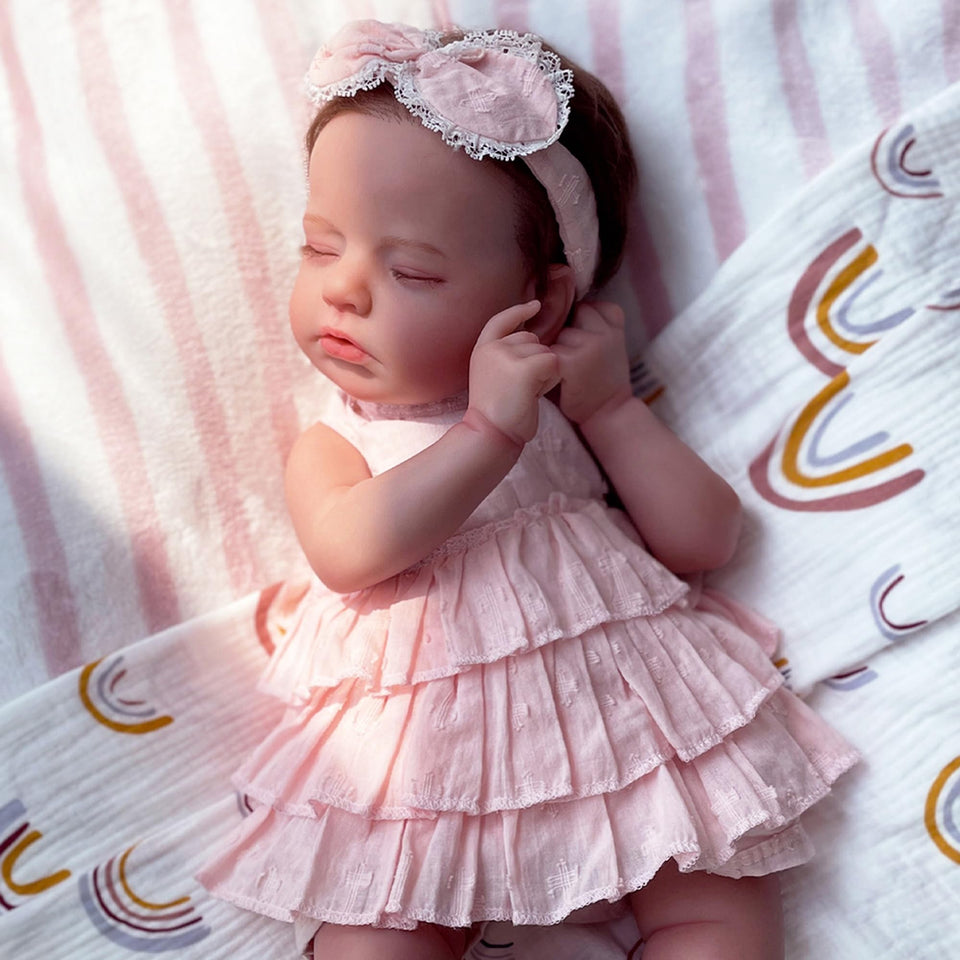 KSBD Reborn doll face details with brows and lashes for realistic play