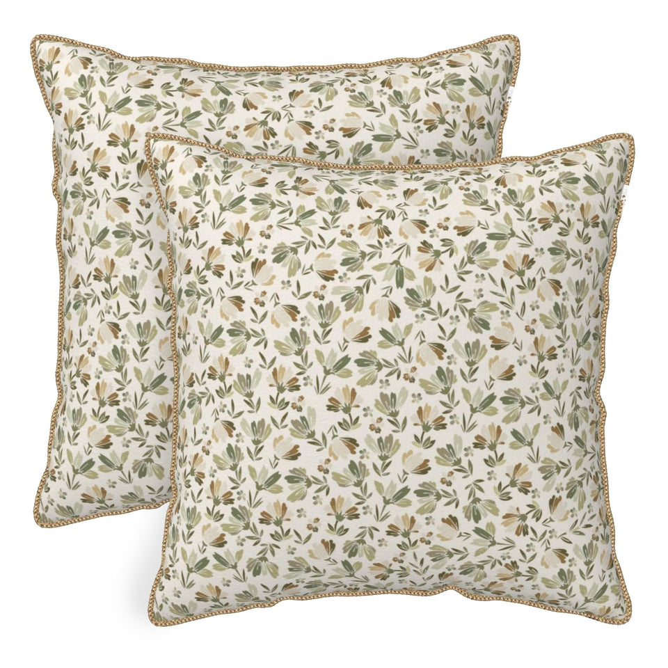 KSLIDS sage green beige floral pillow cover with double-sided print for vibrant decor