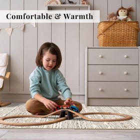 Ksrau machine-washable rug cleans easily with cold water, avoiding harsh chemicals.