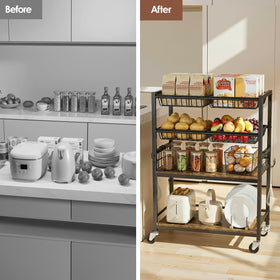 Kssiaz cart showing bar platform and flat shelf for condiments.