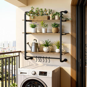 Kssiaz easy-assembly wall shelf with secure mounting