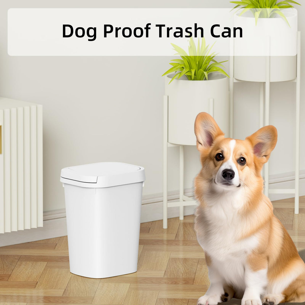KSSKSS 2-6-gallon slim trash bin ideal for small bathrooms.