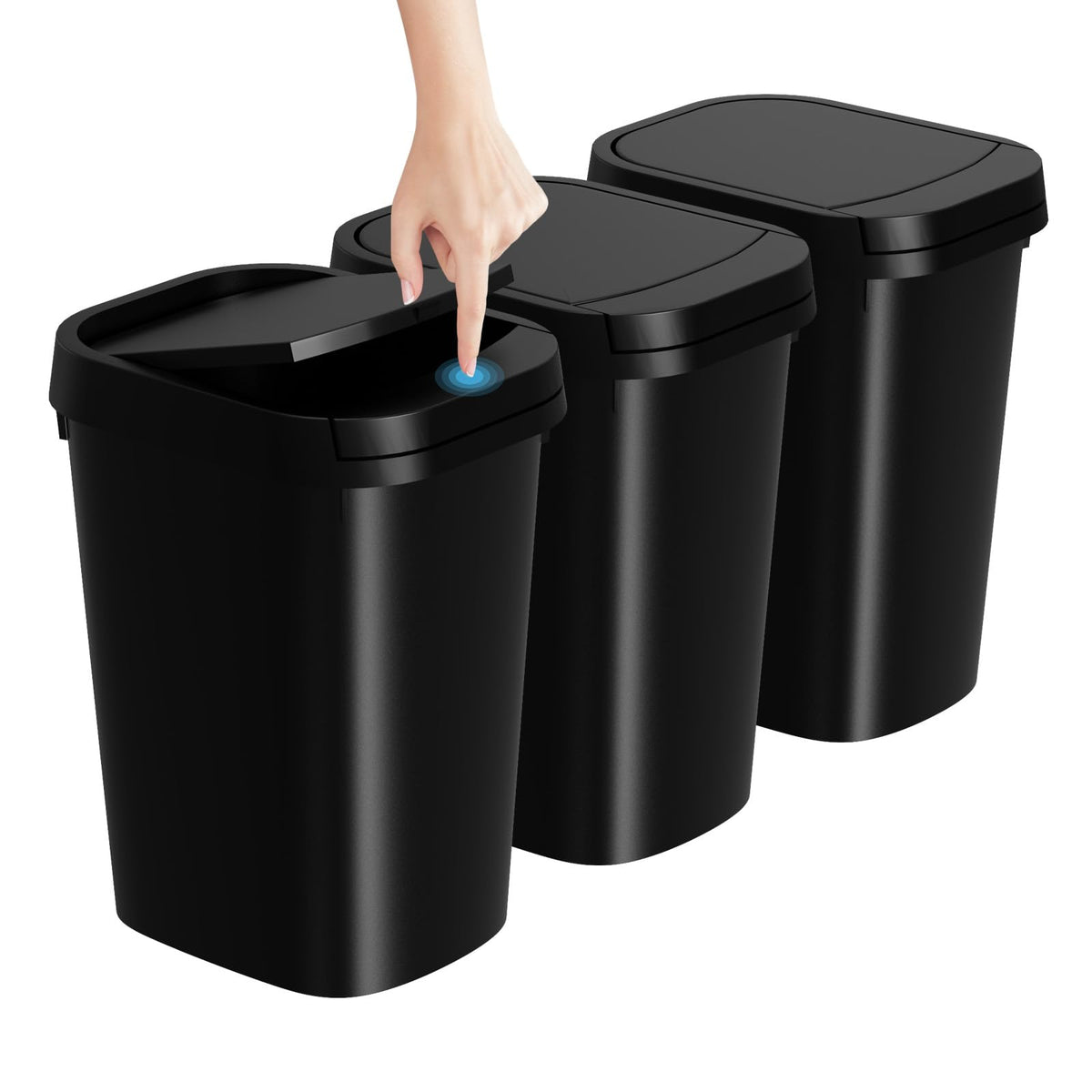 KSSKSS 3-pack trash cans with lid for tidy bathrooms and spaces.