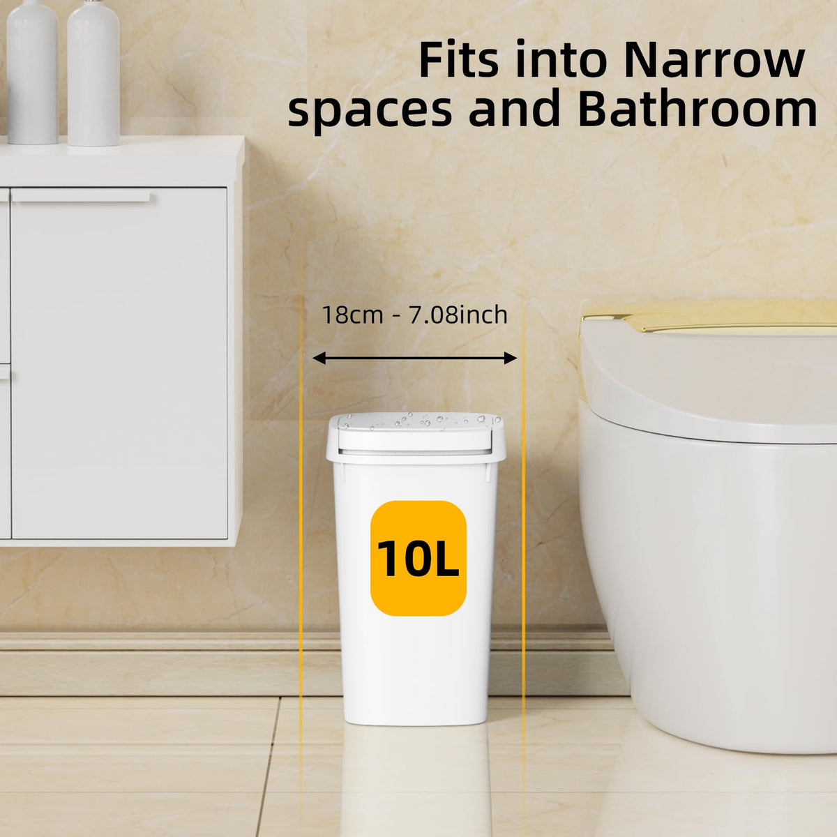 KSSKSS 3-pack bundle keeps spaces tidy with compact waste bins.