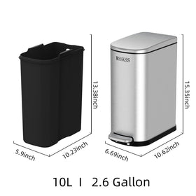 KSSKSS fingerprint-proof stainless steel trash can stays clean longer