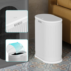 KSSKSS slim-design bathroom bin fits narrow corners and saves space.