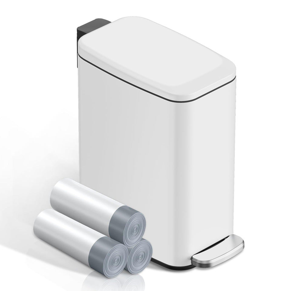 KSSKSS slim-design trash can fits tight spaces in bathroom or kitchen