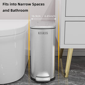 KSSKSS stainless steel bathroom trash bin with removable liner for easy cleaning