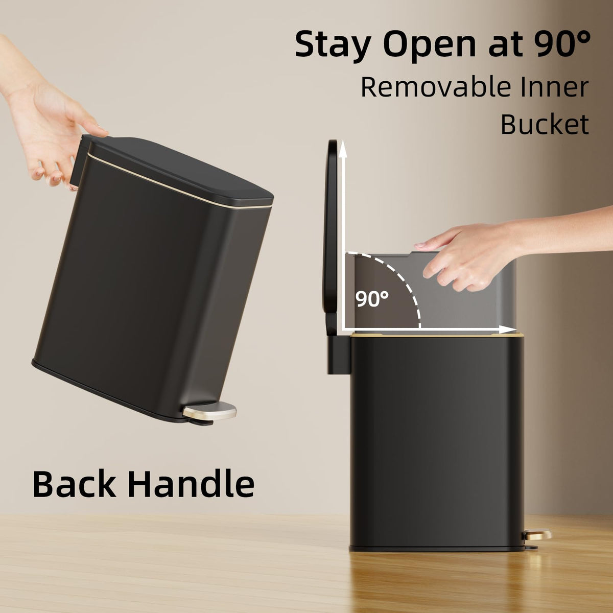 KSSKSS built-in bag-retention hole keeps liners neat and in place.