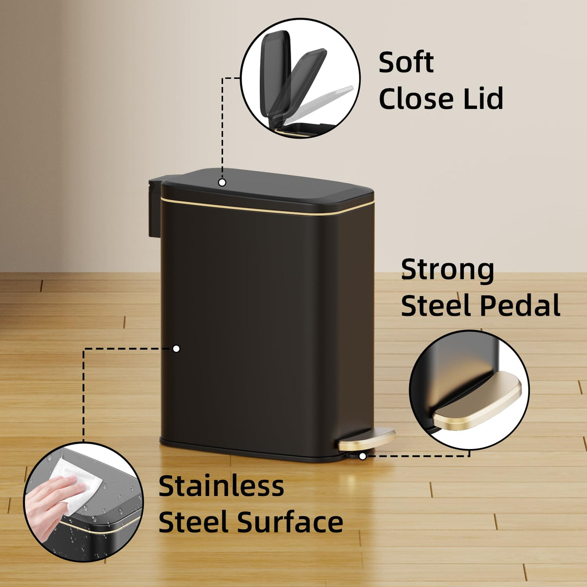 KSSKSS slim design fits narrow spaces like bathrooms and offices.