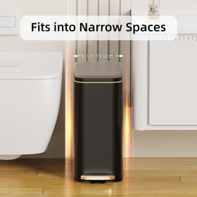 KSSKSS step-pedal action trash can opens hands-free for hygienic disposal.