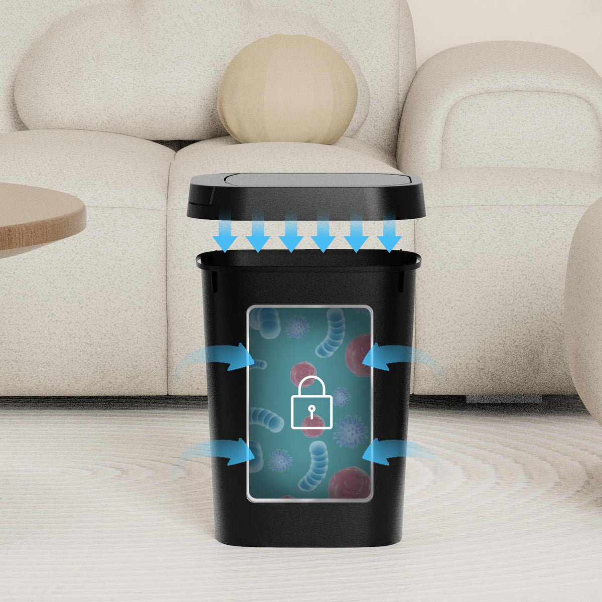 KSSKSS triple-pack trash can ideal for bedroom, office, kitchen.