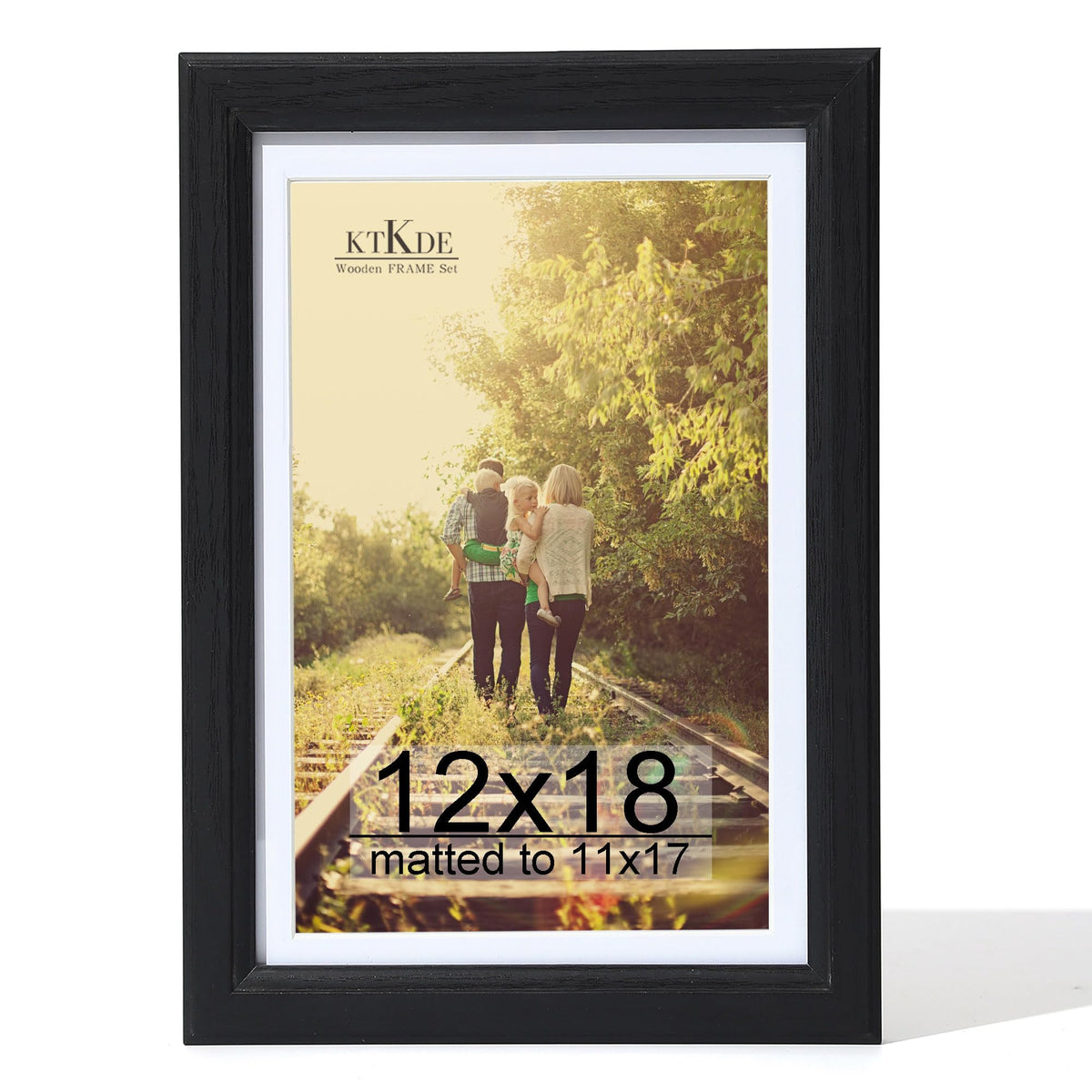 KTKDE 12x18 frame front view with tempered glass for crisp viewing