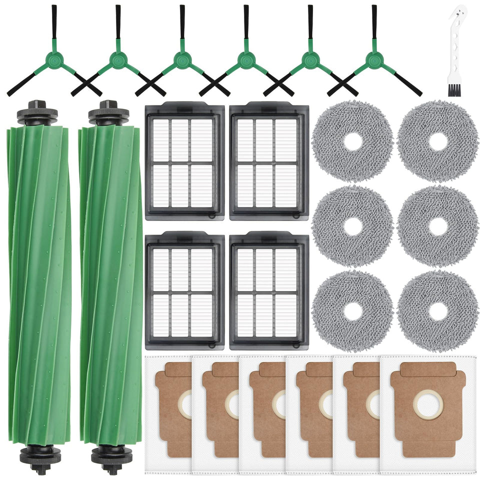 KTNAid Roomba Plus main brushes two-pack for efficient hair and dust pickup.