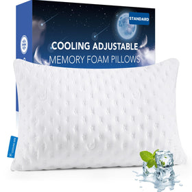 KUCEY cooling side-sleeper pillow front view supports neck alignment and cool comfort.
