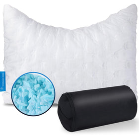 KUCEY curved travel pillow supports neck for comfortable on the go sleep