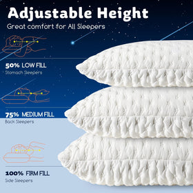 KUCEY shredded memory foam technology contours to your neck for steady support.