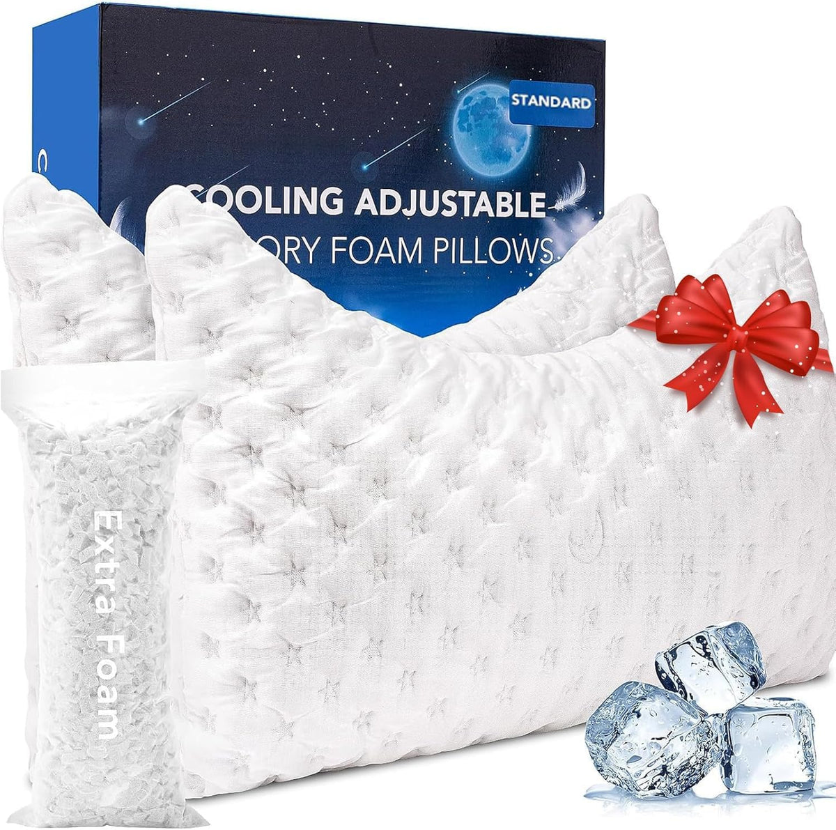 KUCEY side-sleeper pillow supports neck and shoulders comfortably.