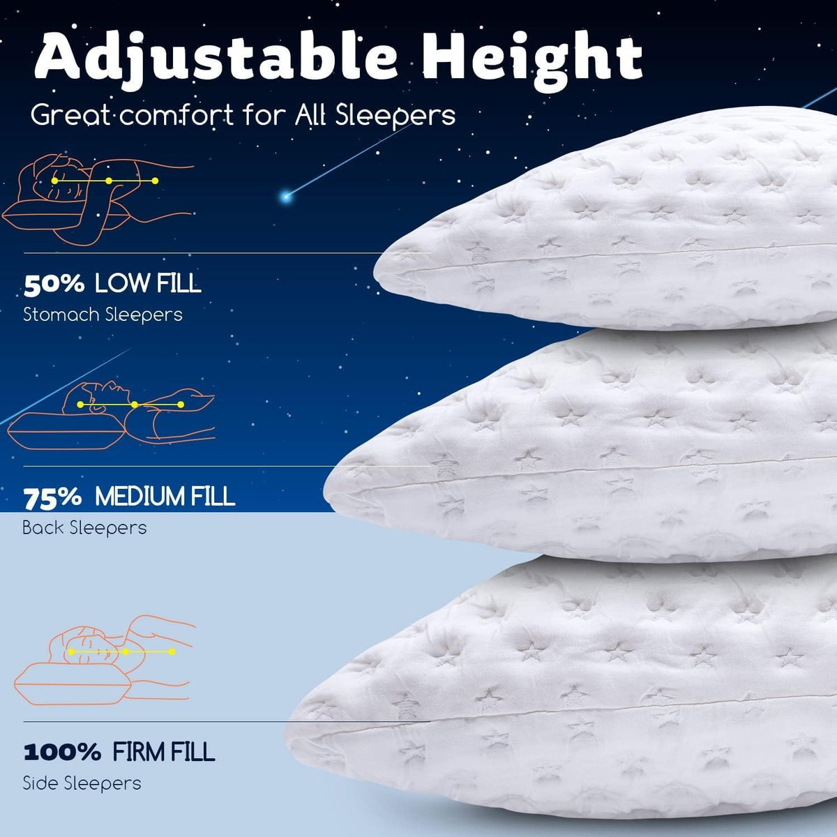 KUCEY two-sided pillow cover offers ultra-soft comfort on both sides.