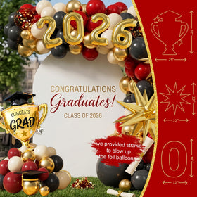 Kudapity graduation cap foil balloon for celebratory accents