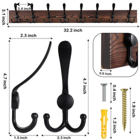 Kuhome triple-hook metal close-up shows sturdy construction for daily use.