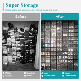 Dustproof Kuject shoe storage solution keeps footwear protected.
