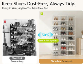 Kuject multi-layer shoe boxes simplify stacking and access