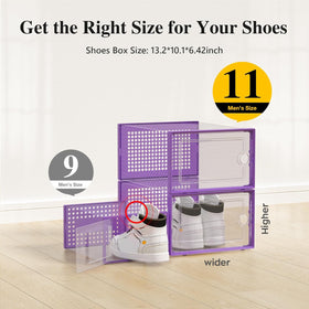Kuject stackable shoe storage box clear lid shows compact, space-saving design.