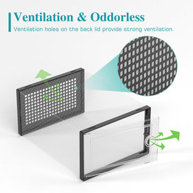 Easy-to-assemble Kuject shoe boxes show air circulation and lid closure.