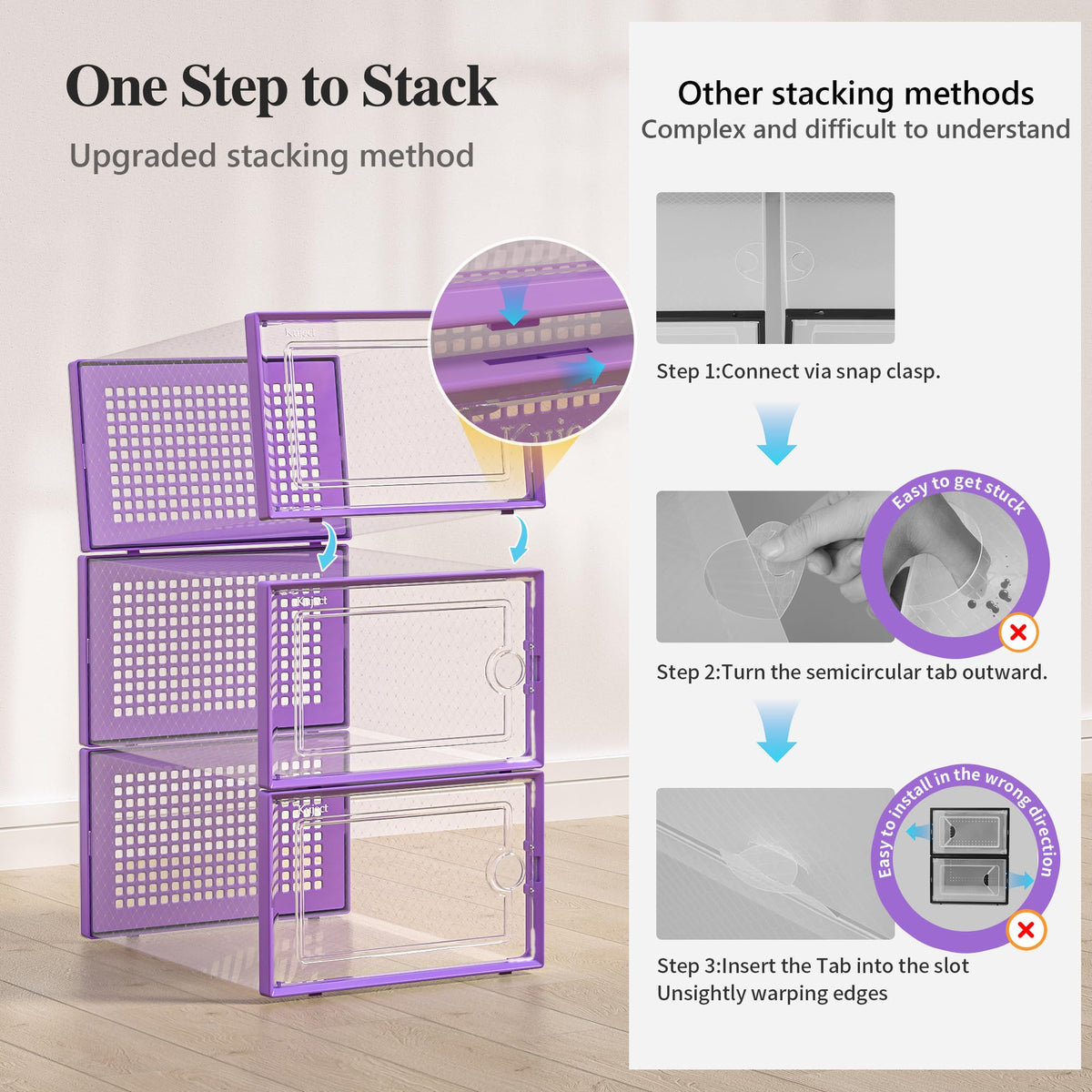 Kuject versatile storage box for clothes and toys beside shoes.