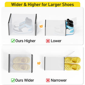Kuject XL stackable vertical storage reduces floor clutter and organizes shoes