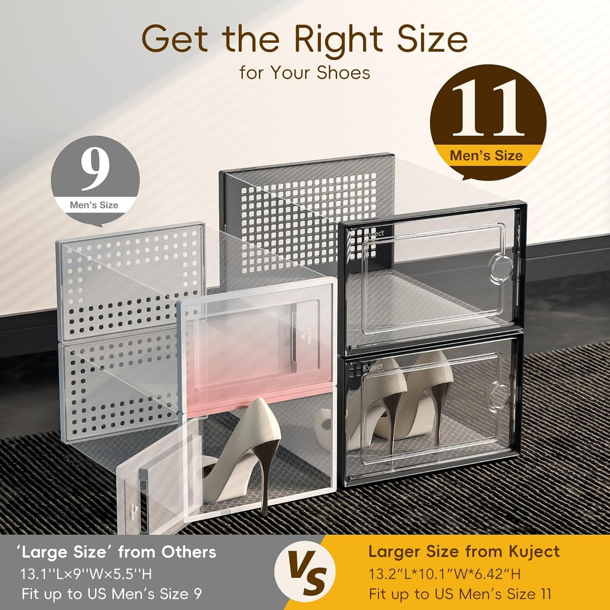 Kuject X-Large modular shoe wall showing a customizable display solution