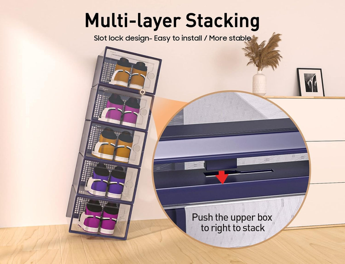 Kuject X-Large blue stack multiple demonstrates easy multi-layer storage.