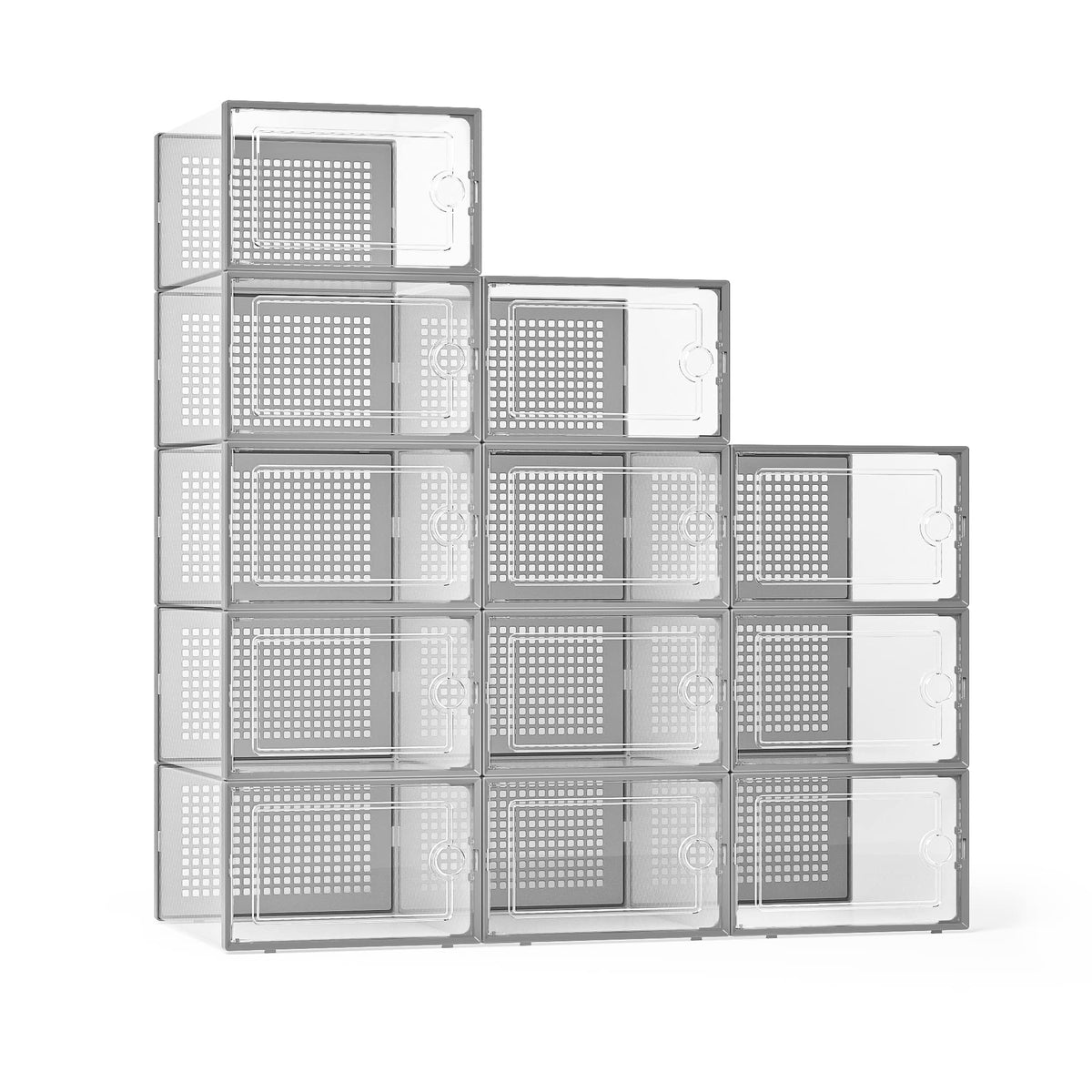 Kuject X-Large clear shoe storage box stack for easy visibility and organization