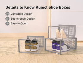 Kuject storage boxes fit under bed for compact closet organization